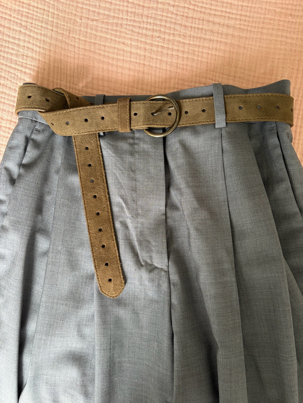 Banana Republic Brown Suede Ring Belt, LG